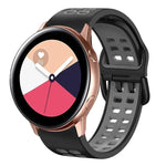 سوار ساعة سيليكون قابل للتنفس بلونين مقاس 20مم، لساعات Samsung Galaxy Watch 4 Classic مقاس 42مم، ولـ Galaxy Watch Active 2