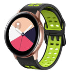 سوار ساعة سيليكون قابل للتنفس بلونين مقاس 20مم، لساعات Samsung Galaxy Watch 4 Classic مقاس 42مم، ولـ Galaxy Watch Active 2