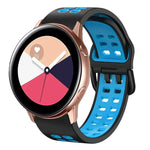 سوار ساعة سيليكون قابل للتنفس بلونين مقاس 20مم، لساعات Samsung Galaxy Watch 4 Classic مقاس 42مم، ولـ Galaxy Watch Active 2