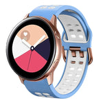 سوار ساعة سيليكون قابل للتنفس بلونين مقاس 20مم، لساعات Samsung Galaxy Watch 4 Classic مقاس 42مم، ولـ Galaxy Watch Active 2