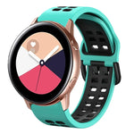 سوار ساعة سيليكون قابل للتنفس بلونين مقاس 20مم، لساعات Samsung Galaxy Watch 4 Classic مقاس 42مم، ولـ Galaxy Watch Active 2
