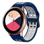 سوار ساعة سيليكون قابل للتنفس بلونين مقاس 20مم، لساعات Samsung Galaxy Watch 4 Classic مقاس 42مم، ولـ Galaxy Watch Active 2