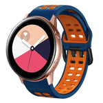 سوار ساعة سيليكون قابل للتنفس بلونين مقاس 20مم، لساعات Samsung Galaxy Watch 4 Classic مقاس 42مم، ولـ Galaxy Watch Active 2