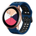 سوار ساعة سيليكون قابل للتنفس بلونين مقاس 20مم، لساعات Samsung Galaxy Watch 4 Classic مقاس 42مم، ولـ Galaxy Watch Active 2
