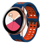 سوار ساعة سيليكون قابل للتنفس بلونين مقاس 20مم، لساعات Samsung Galaxy Watch 4 Classic مقاس 42مم، ولـ Galaxy Watch Active 2