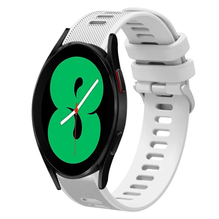 سوار ساعة سيليكون بلون صلب بنمط التويل 20مم، لـ Samsung Galaxy Watch4 مقاس 44مم، لـ Samsung Galaxy Watch4 Classic مقاس 46مم، لـ Samsung Galaxy Watch4 Classic مقاس 42مم، لـ Samsung Galaxy Watch Active 2