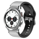20mm Silicone Adhesive Leather Watch Band, For Samsung Galaxy Watch 4 Classic 46mm, For Samsung Galaxy Watch 4 Classic 42mm, For Samsung Galaxy Watch Active 2