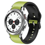 20mm Silicone Adhesive Leather Watch Band, For Samsung Galaxy Watch 4 Classic 46mm, For Samsung Galaxy Watch 4 Classic 42mm, For Samsung Galaxy Watch Active 2