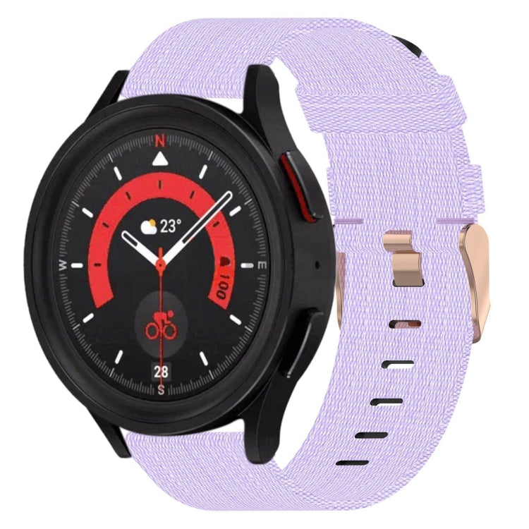 20mm Nylon Woven Watch Band, For Samsung Galaxy Watch5 40mm, For Samsung Galaxy Watch5 44mm, For Samsung Galaxy Watch5 Pro 45mm, For Samsung Galaxy Watch4 40mm, For Samsung Galaxy Watch4 44mm, For Samsung Galaxy Watch4 Classic 46mm