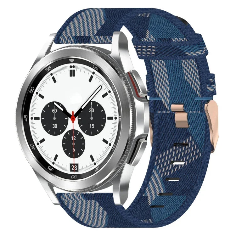 حزام ساعة من النايلون المنسوج بعرض 20 مم، لساعات Samsung Galaxy Watch4 Classic بحجم 42 مم، ولـ Samsung Galaxy Watch Active 2