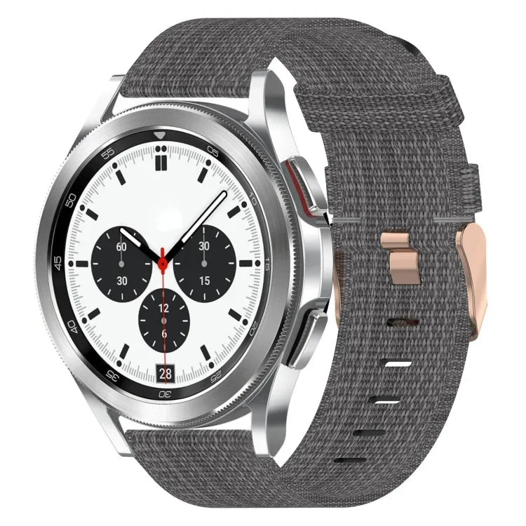 حزام ساعة من النايلون المنسوج بعرض 20 مم، لساعات Samsung Galaxy Watch4 Classic بحجم 42 مم، ولـ Samsung Galaxy Watch Active 2