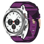 حزام ساعة من النايلون المنسوج بعرض 20 مم، لساعات Samsung Galaxy Watch4 Classic بحجم 42 مم، ولـ Samsung Galaxy Watch Active 2