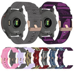 حزام ساعة من النايلون المنسوج بعرض 20 مم، لساعات Samsung Galaxy Watch4 Classic بحجم 42 مم، ولـ Samsung Galaxy Watch Active 2