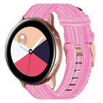 حزام ساعة من النايلون المنسوج بعرض 20 مم، لساعات Samsung Galaxy Watch4 Classic بحجم 42 مم، ولـ Samsung Galaxy Watch Active 2