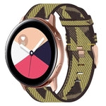 حزام ساعة من النايلون المنسوج بعرض 20 مم، لساعات Samsung Galaxy Watch4 Classic بحجم 42 مم، ولـ Samsung Galaxy Watch Active 2