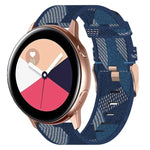 حزام ساعة من النايلون المنسوج بعرض 20 مم، لساعات Samsung Galaxy Watch4 Classic بحجم 42 مم، ولـ Samsung Galaxy Watch Active 2