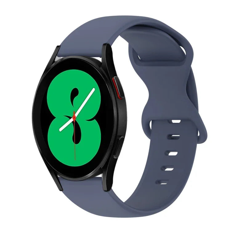 سوار ساعة سيليكون بلون صلب بمشبك فراشة 20مم، لساعات Samsung Galaxy Watch 4 مقاس 44مم، وSamsung Galaxy Watch 4 Classic مقاس 46مم، وSamsung Galaxy Watch 4 Classic مقاس 42مم، وSamsung Galaxy Watch Active 2