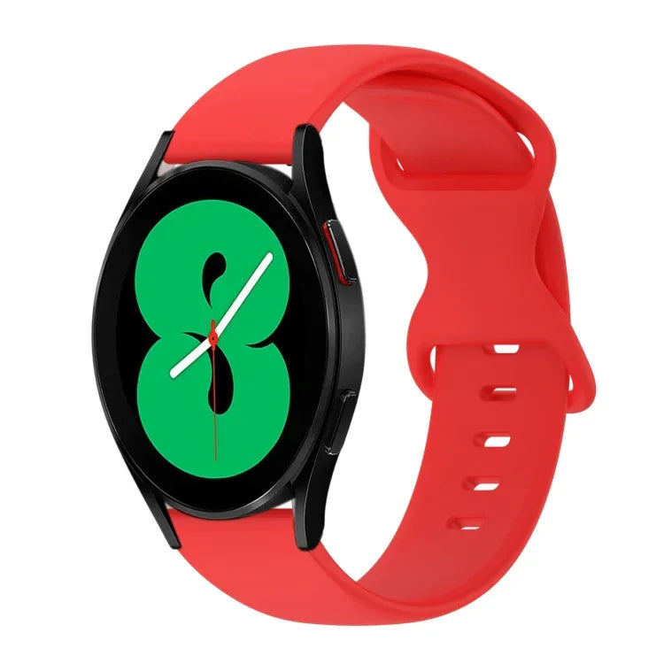 20mm Butterfly Buckle Solid Color Silicone Watch Band, For Samsung Galaxy Watch 4 44mm, For Samsung Galaxy Watch 4 Classic 46mm, For Samsung Galaxy Watch 4 Classic 42mm, For Samsung Galaxy Watch Active 2