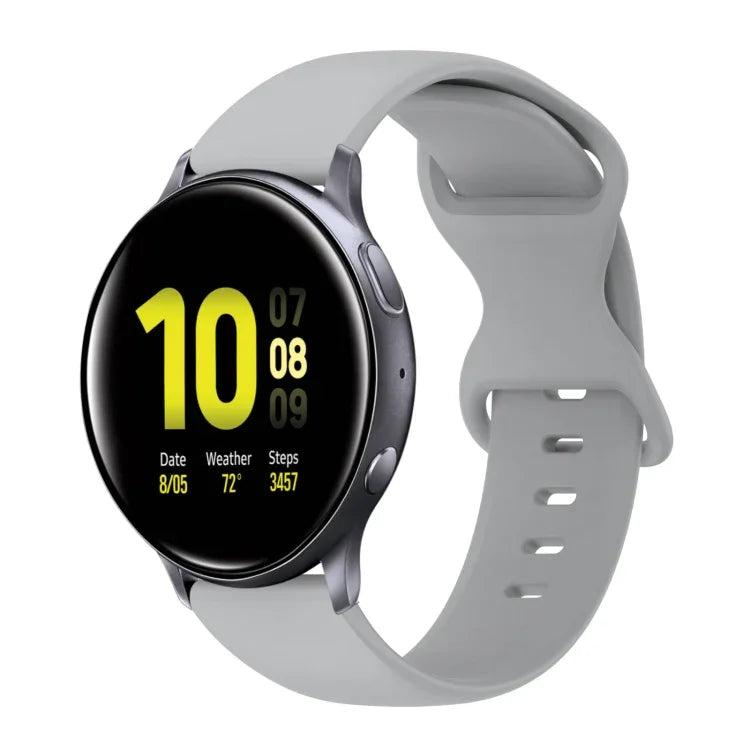20mm Butterfly Buckle Solid Color Silicone Watch Band, For Samsung Galaxy Watch 4 44mm, For Samsung Galaxy Watch 4 Classic 46mm, For Samsung Galaxy Watch 4 Classic 42mm, For Samsung Galaxy Watch Active 2