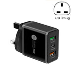 شاحن سريع متعدد المنافذ USB بقوة 45 واط PD3.0 + 2 × QC3.0، قابس المملكة المتحدة، قابس المملكة المتحدة