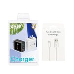 شاحن متعدد المنافذ USB بقدرة 45W PD25W + 2 × QC3.0 مع كابل USB إلى Type-C، قابس US، قابس US + كابل USB إلى Type-C