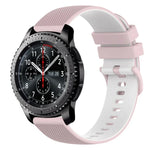 22mm Checkered Two-Color Silicone Watch Band, For Samsung Galaxy Watch3 45mm, For Samsung Galaxy Watch 46mm, For Samsung Gear S3 Classic, For Samsung Gear S3 Frontier
