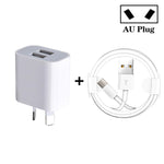 شاحن USB صغير بمنافذ مزدوجة مع كابل بيانات USB إلى Type-C، قابس أستراليا، قابس أستراليا + كابل Type-C