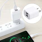 شاحن USB صغير بمنافذ مزدوجة مع كابل بيانات USB إلى Type-C، قابس أستراليا، قابس أستراليا + كابل Type-C