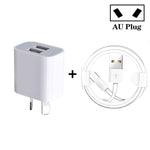 شاحن USB صغير بمنافذ مزدوجة مع كابل بيانات USB إلى Micro USB، قابس أستراليا، قابس أستراليا + كابل Micro USB
