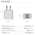 شاحن USB صغير بمنافذ مزدوجة مع كابل بيانات USB إلى Micro USB، قابس أستراليا، قابس أستراليا + كابل Micro USB
