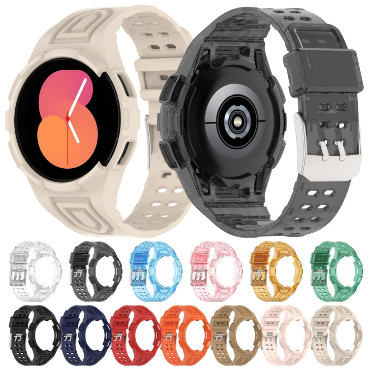 سوار ساعة ذكي من TPU متكامل مع إبزيم مزدوج الدبوس، لساعات Samsung Galaxy Watch5 40 مم، Samsung Galaxy Watch5 44 مم، Samsung Galaxy Watch4 44 مم