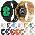 سوار ساعة ذكي من TPU متكامل مع مشبك مزدوج الدبوس، لـ Samsung Galaxy Watch4 مقاس 40مم، لـ Samsung Galaxy Watch4 Classic مقاس 46مم
