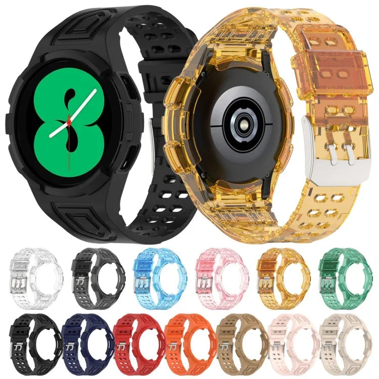 سوار ساعة ذكي من TPU متكامل مع مشبك مزدوج الدبوس، لـ Samsung Galaxy Watch4 مقاس 40مم، لـ Samsung Galaxy Watch4 Classic مقاس 46مم