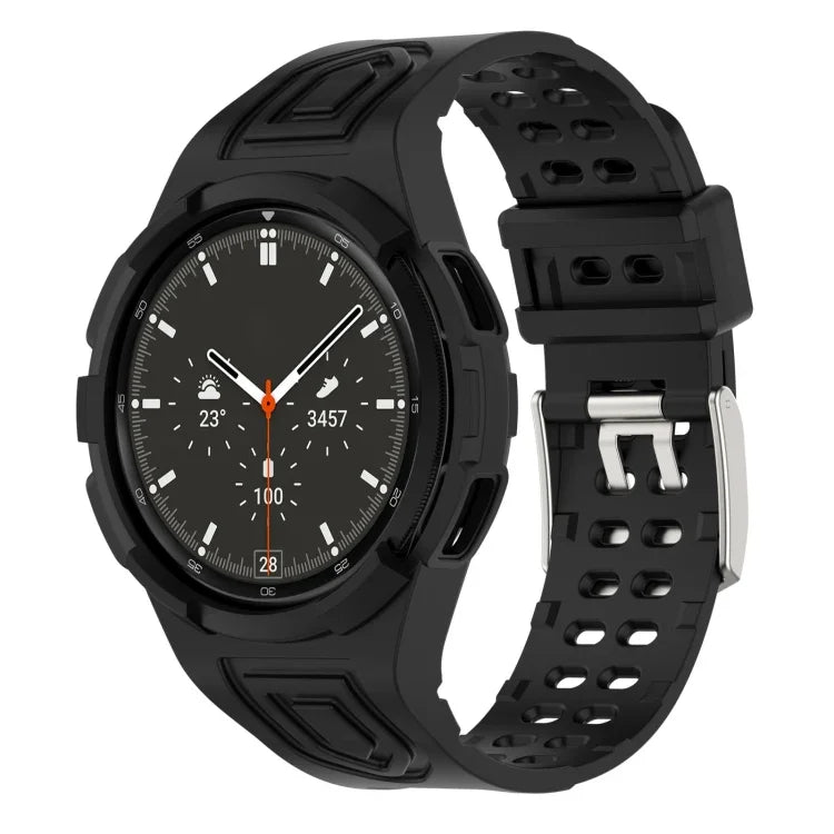 سوار ساعة ذكي من TPU متكامل مع مشبك مزدوج الدبوس، لـ Samsung Galaxy Watch4 مقاس 40مم، لـ Samsung Galaxy Watch4 Classic مقاس 46مم