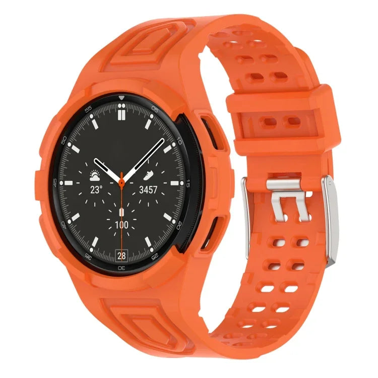 سوار ساعة ذكي من TPU متكامل مع مشبك مزدوج الدبوس، لـ Samsung Galaxy Watch4 مقاس 40مم، لـ Samsung Galaxy Watch4 Classic مقاس 46مم