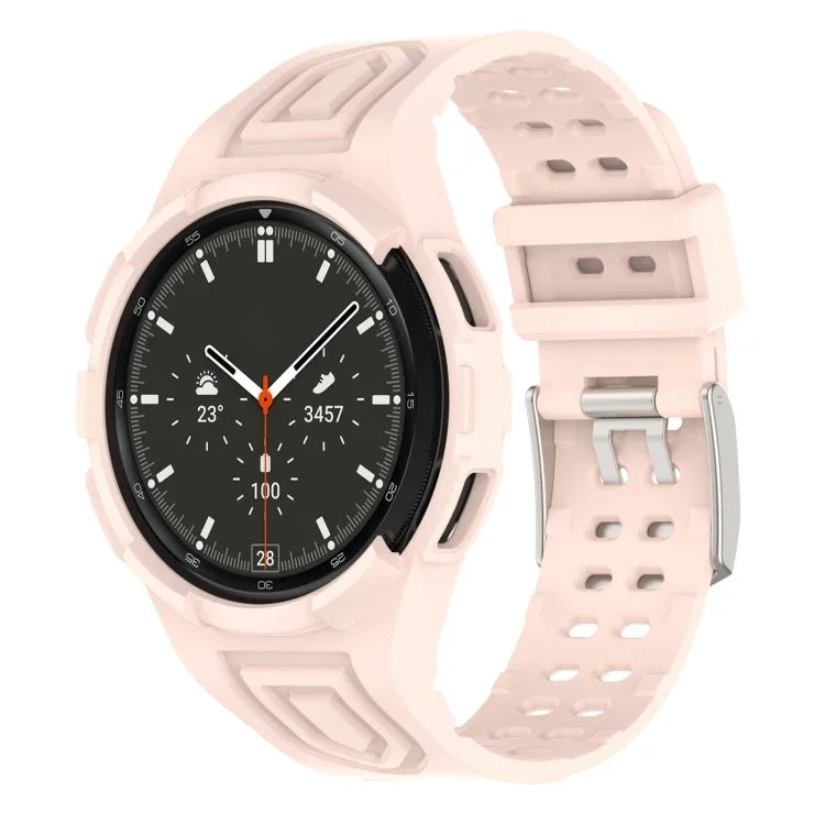 سوار ساعة ذكي من TPU متكامل مع مشبك مزدوج الدبوس، لـ Samsung Galaxy Watch4 مقاس 40مم، لـ Samsung Galaxy Watch4 Classic مقاس 46مم