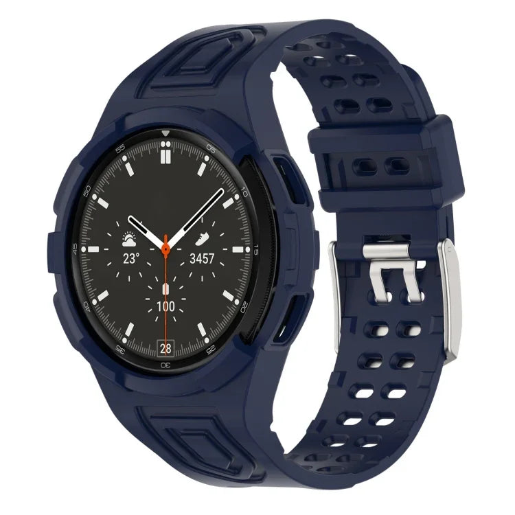 سوار ساعة ذكي من TPU متكامل مع مشبك مزدوج الدبوس، لـ Samsung Galaxy Watch4 مقاس 40مم، لـ Samsung Galaxy Watch4 Classic مقاس 46مم