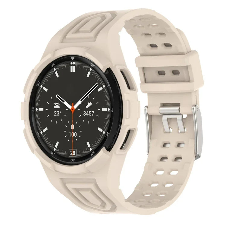 سوار ساعة ذكي من TPU متكامل مع مشبك مزدوج الدبوس، لـ Samsung Galaxy Watch4 مقاس 40مم، لـ Samsung Galaxy Watch4 Classic مقاس 46مم