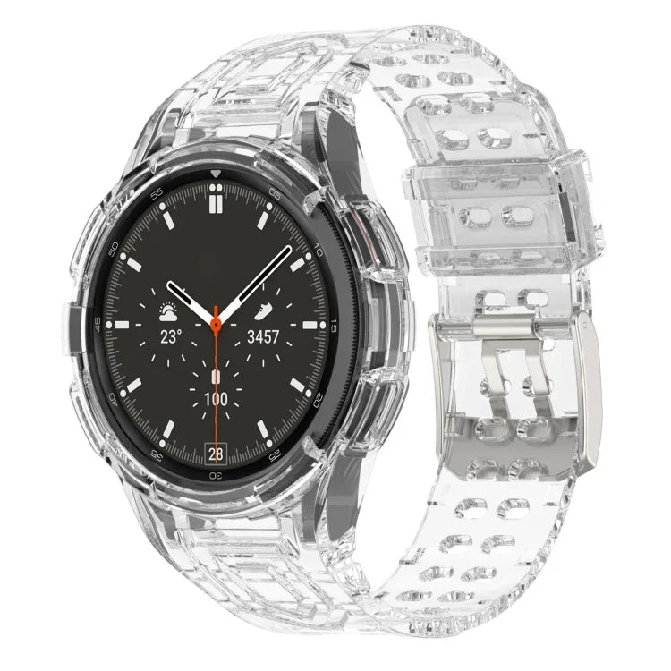 سوار ساعة ذكي من TPU متكامل مع مشبك مزدوج الدبوس، لـ Samsung Galaxy Watch4 مقاس 40مم، لـ Samsung Galaxy Watch4 Classic مقاس 46مم