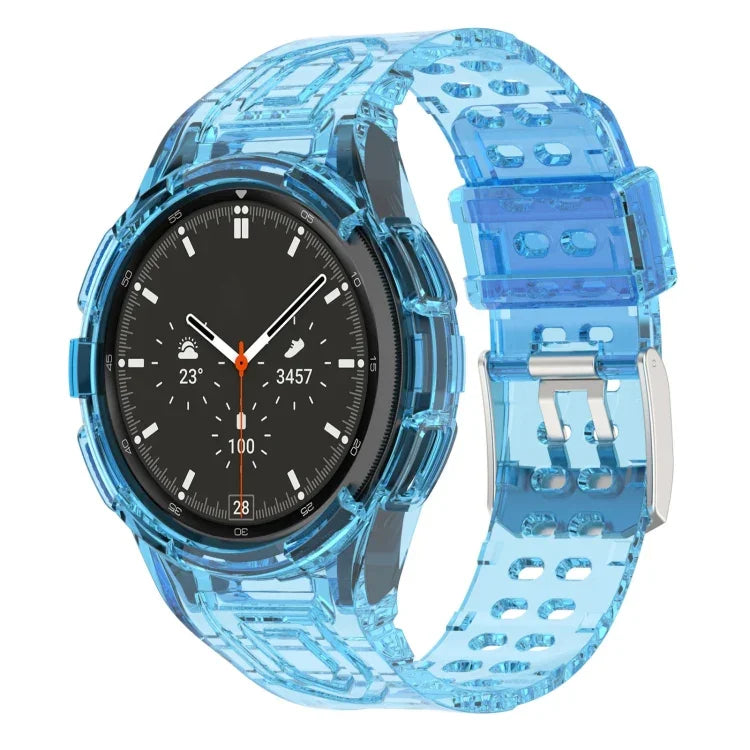 سوار ساعة ذكي من TPU متكامل مع مشبك مزدوج الدبوس، لـ Samsung Galaxy Watch4 مقاس 40مم، لـ Samsung Galaxy Watch4 Classic مقاس 46مم