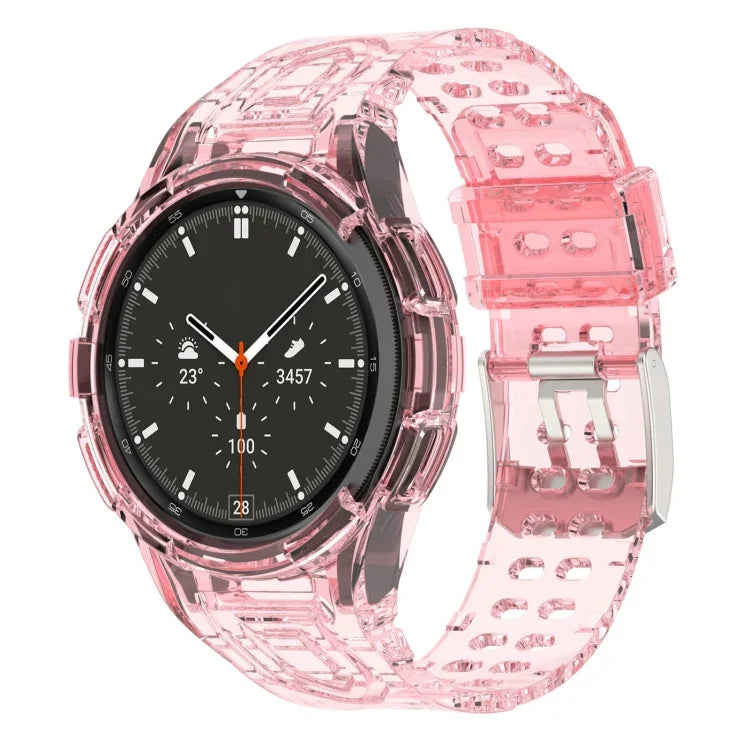سوار ساعة ذكي من TPU متكامل مع مشبك مزدوج الدبوس، لـ Samsung Galaxy Watch4 مقاس 40مم، لـ Samsung Galaxy Watch4 Classic مقاس 46مم