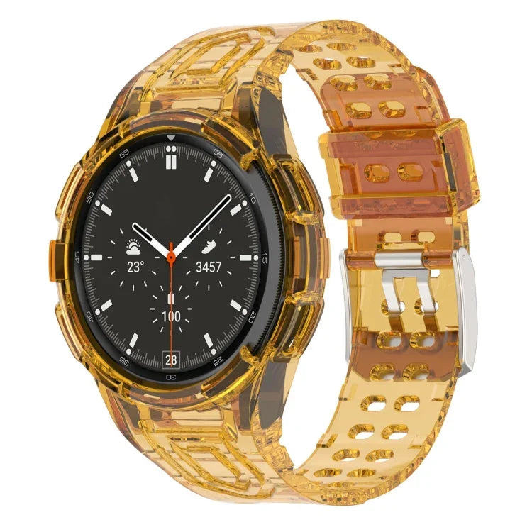 سوار ساعة ذكي من TPU متكامل مع مشبك مزدوج الدبوس، لـ Samsung Galaxy Watch4 مقاس 40مم، لـ Samsung Galaxy Watch4 Classic مقاس 46مم