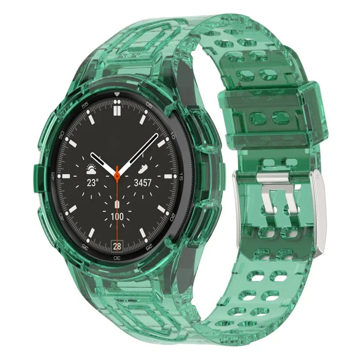 سوار ساعة ذكي من TPU متكامل مع مشبك مزدوج الدبوس، لـ Samsung Galaxy Watch4 مقاس 40مم، لـ Samsung Galaxy Watch4 Classic مقاس 46مم
