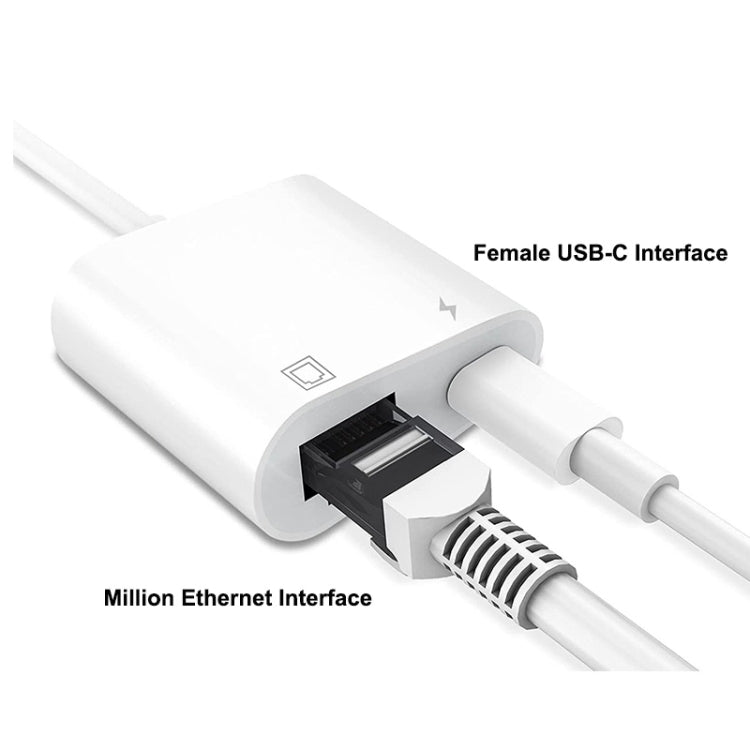 ENKAY Hat-Prince 2 في 1 RJ45 إيثرنت LAN شبكة، تايب-سي، 8 دبابيس