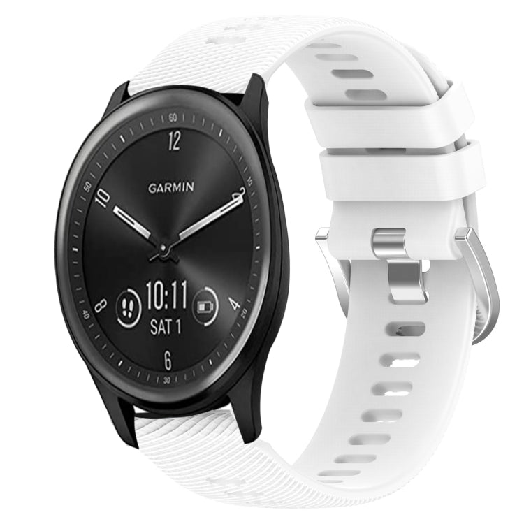 20mm Solid Color Soft Silicone Watch Band, For Garmin Vivomove Sport, For Garmin Venu 2 Plus, For Garmin Approach S40, For Garmin Forerunner 158