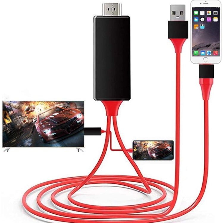 كابل محول 2 متر 1080P من 8 دبابيس إلى HDMI، متوافق مع محول iPhone إلى HDMI، 8 دبابيس