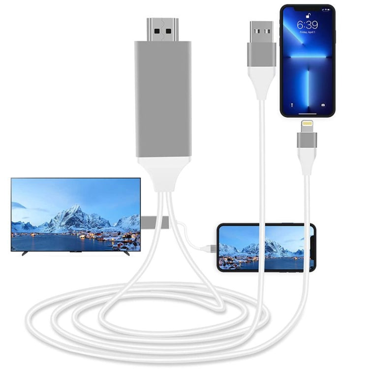 كابل محول 2 متر 1080P من 8 دبابيس إلى HDMI، متوافق مع محول iPhone إلى HDMI، 8 دبابيس