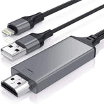 كابل محول 2 متر 1080P من 8 دبابيس إلى HDMI، متوافق مع محول iPhone إلى HDMI، 8 دبابيس