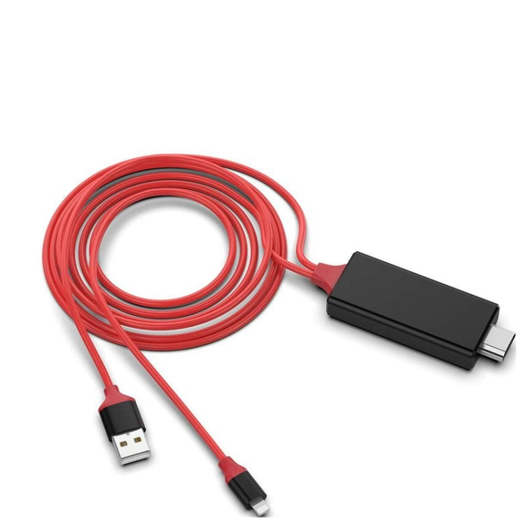 كابل محول 2 متر 1080P من 8 دبابيس إلى HDMI، متوافق مع محول iPhone إلى HDMI، 8 دبابيس