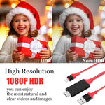 كابل محول 2 متر 1080P من 8 دبابيس إلى HDMI، متوافق مع محول iPhone إلى HDMI، 8 دبابيس